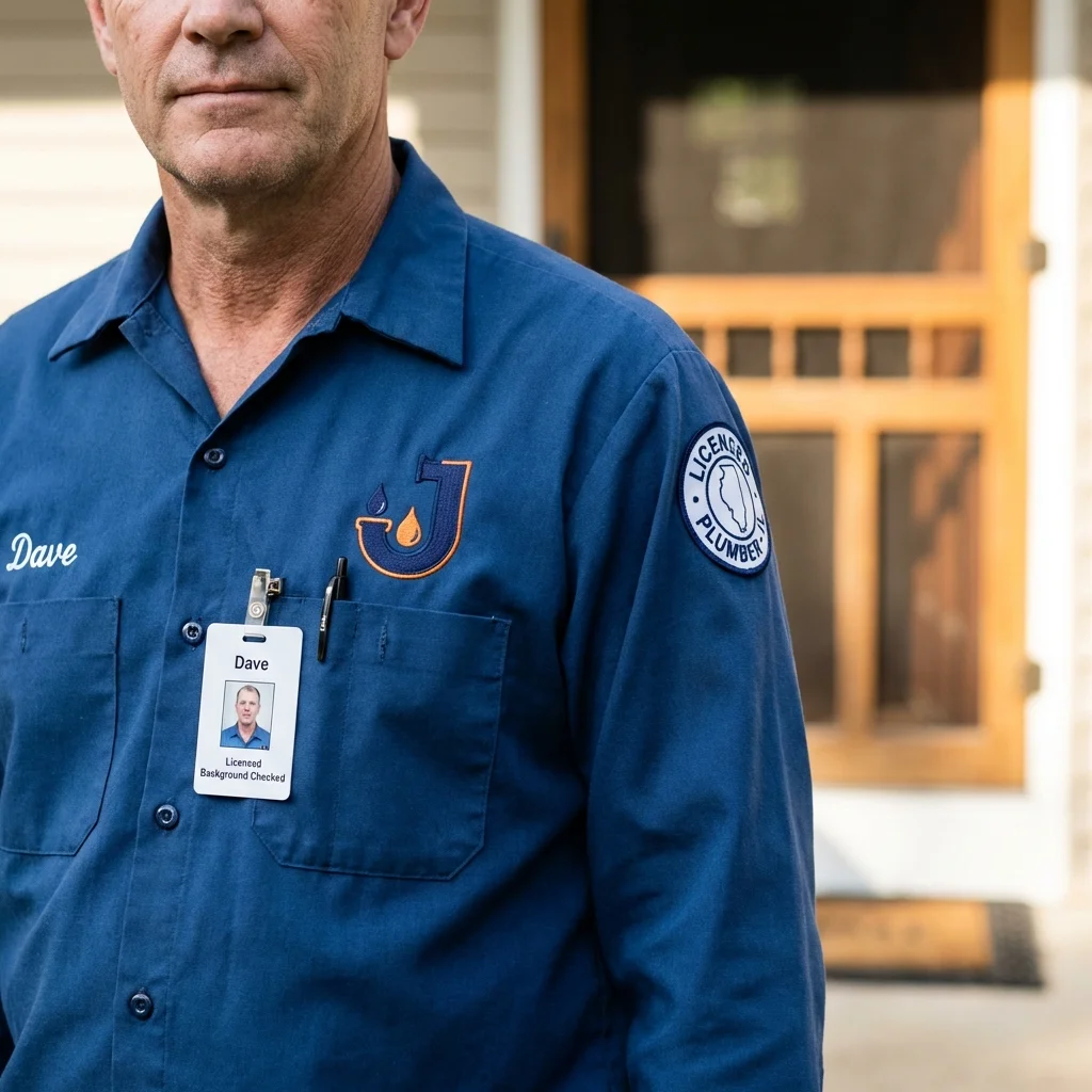 Licensed plumber showing ID badge in Lake Stevens, WA