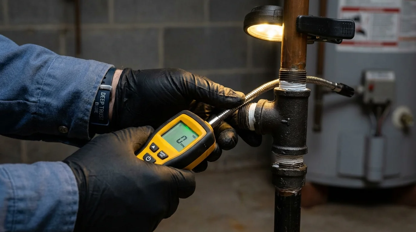 Gas leak detection with electronic sniffer by Johns Plumbing LLC in Lake Stevens