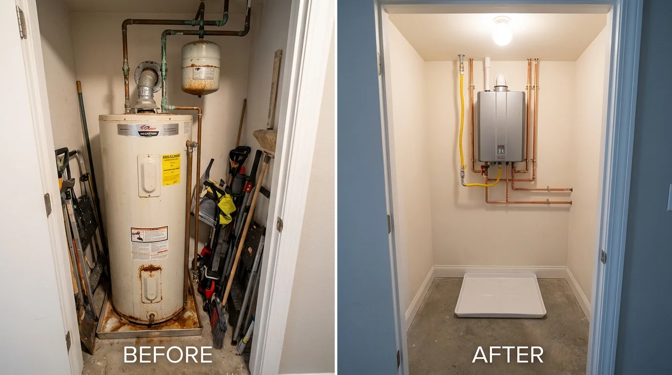 Tank water heater versus wall-mounted tankless unit comparison for Lake Stevens, WA homeowners